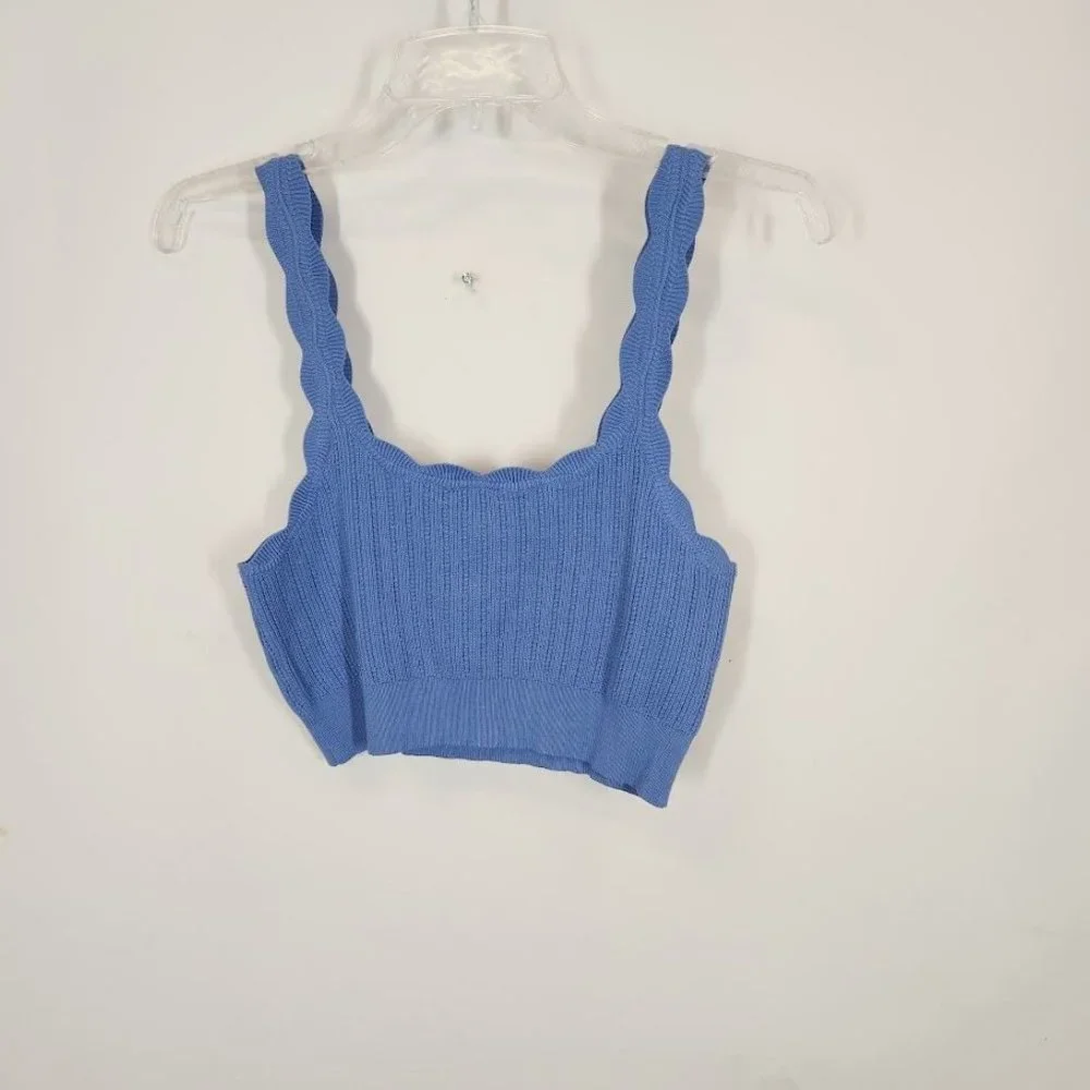 Saylor Jelena Crop Top in‎ Blue Size Large